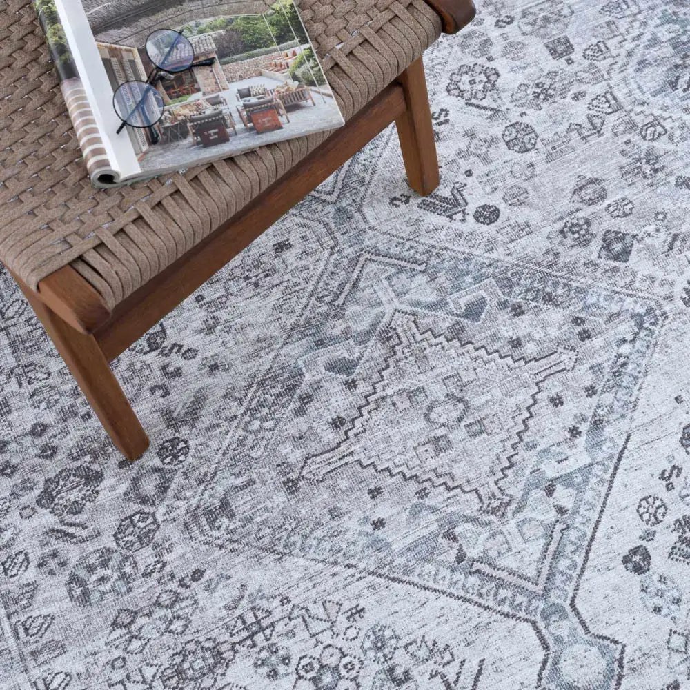 Barny Gray Washable Area Rug - Boutique Rugs
