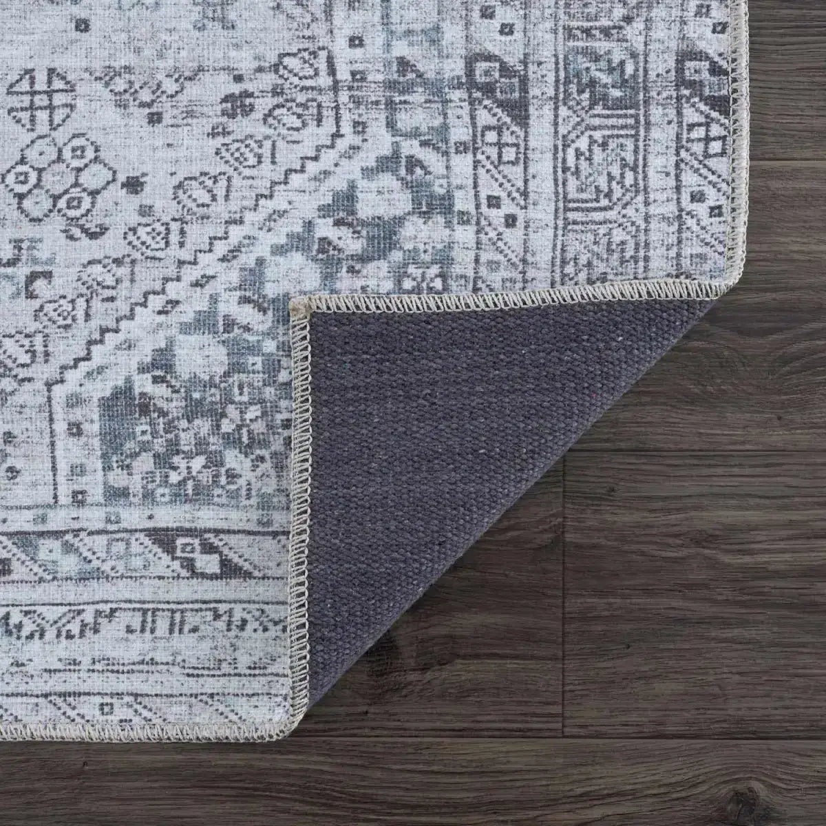 Barny Gray Washable Area Rug - Boutique Rugs