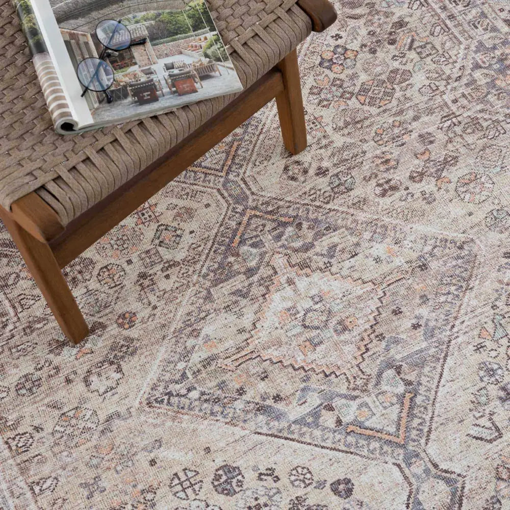 Barny Tan Washable Rug - Boutique Rugs