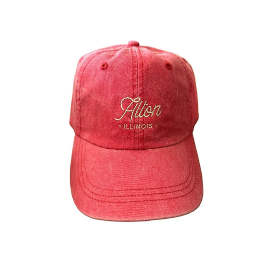 Baseball Hat - Alton Illinois - Cardinal Red - Ruff House Print Shop