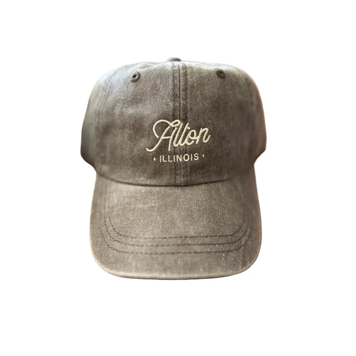 Baseball Hat - Alton Illinois - Chocolate Brown - Ruff House Print Shop
