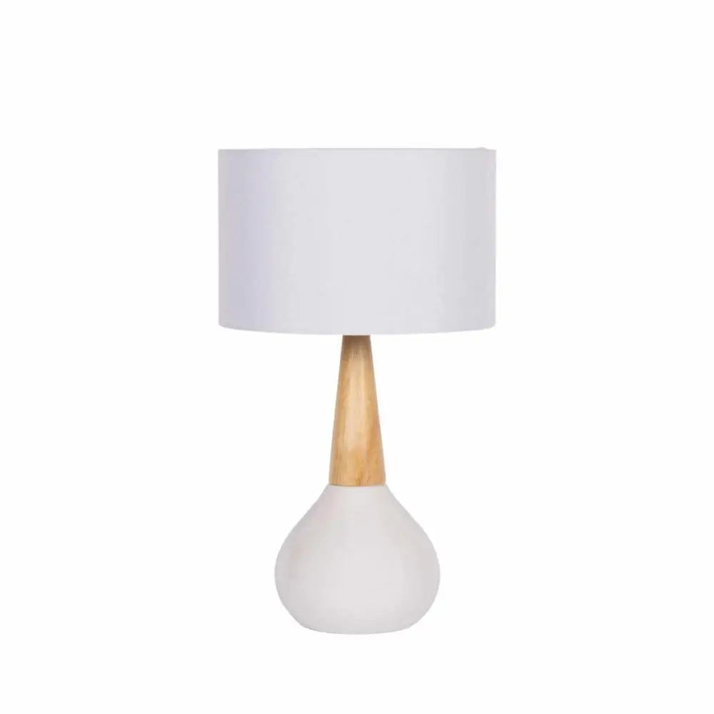 Baugo White Ceramic Table Lamp - 19’’H x 11’’W x 11’’D - Boutique Rugs
