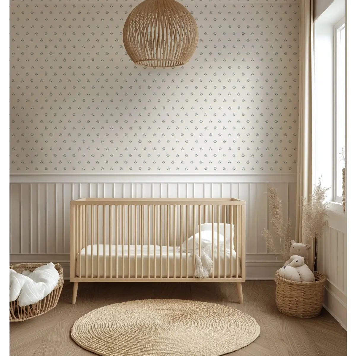 Baylor Wallpaper - Flower Dots for Baby - by Hufton Studio - Loomwell Home Goods