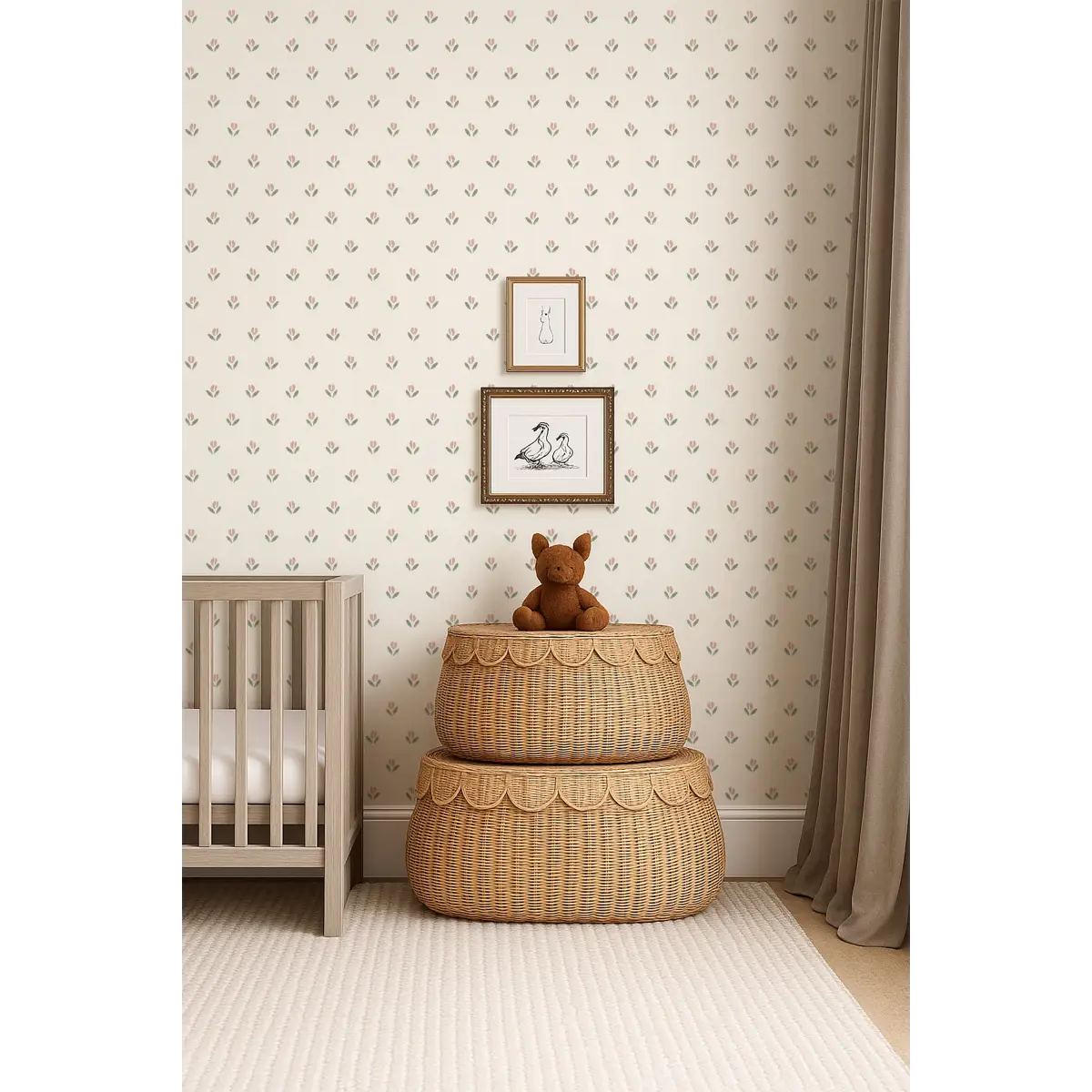 Baylor Wallpaper - Flower Dots for Baby - by Hufton Studio - Loomwell Home Goods