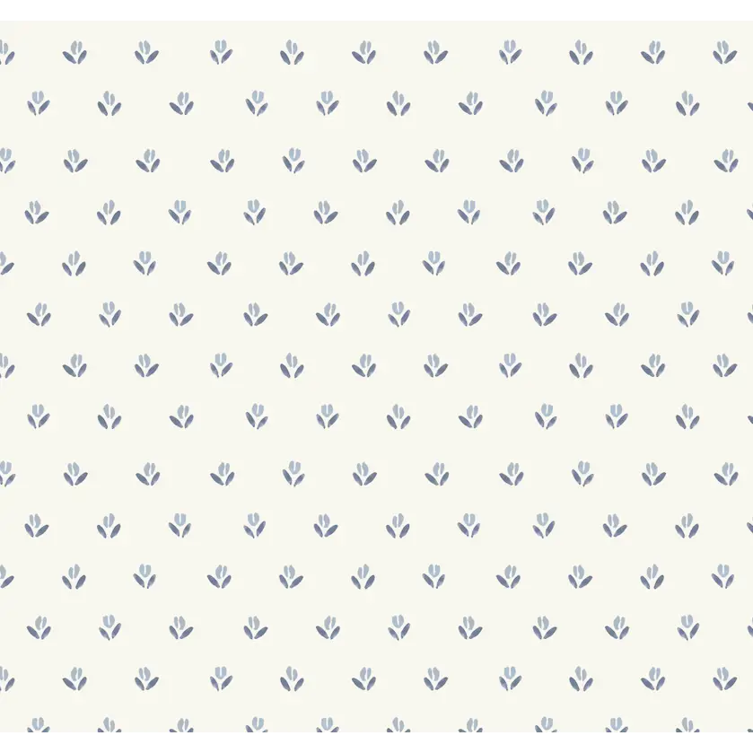 Baylor Wallpaper - Flower Dots for Baby - by Hufton Studio - Sample 1 foot by 1 foot / Blue - Loomwell Home Goods
