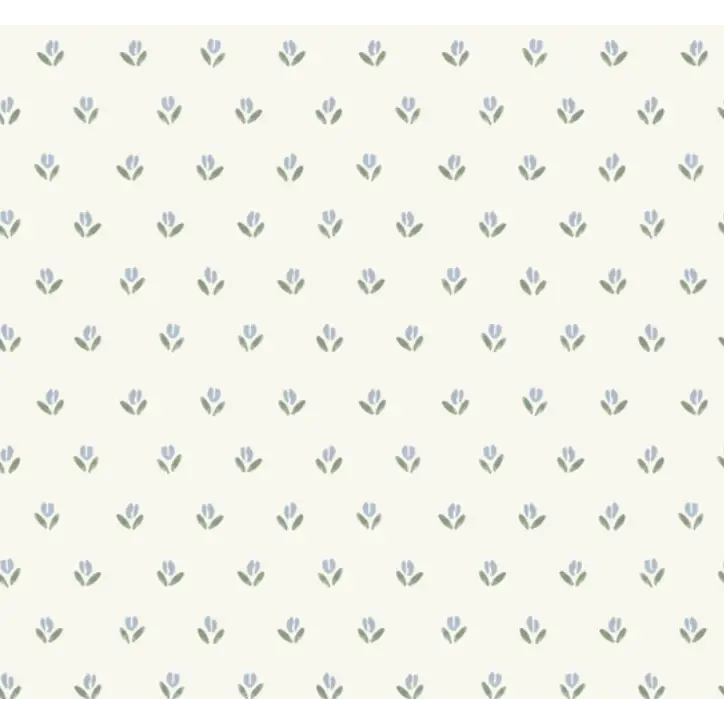 Baylor Wallpaper - Flower Dots for Baby - by Hufton Studio - Sample 1 foot by 1 foot / Blue and Green - Loomwell Home