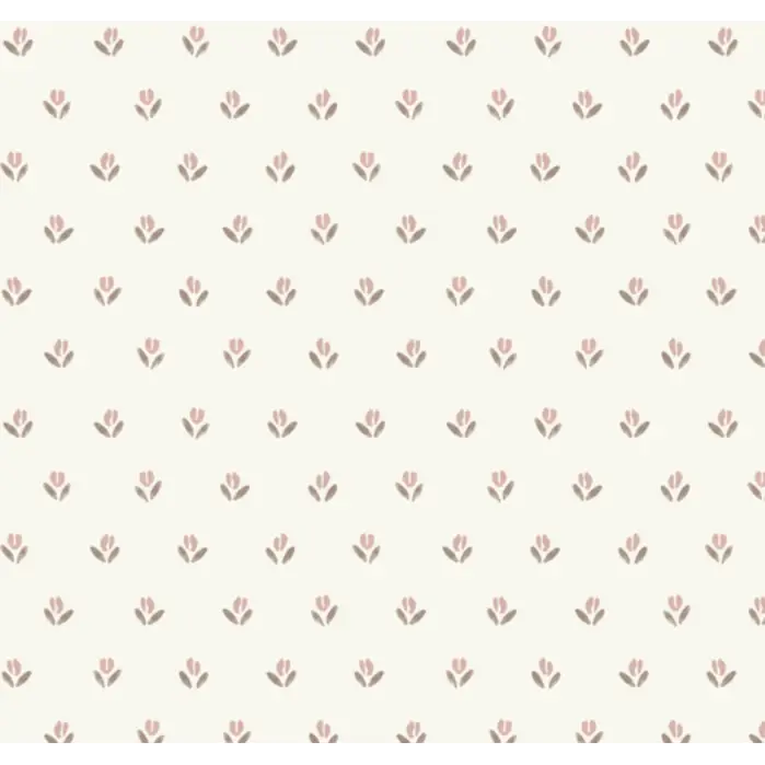Baylor Wallpaper - Flower Dots for Baby - by Hufton Studio - Sample 1 foot by 1 foot / Pink and Brown - Loomwell Home