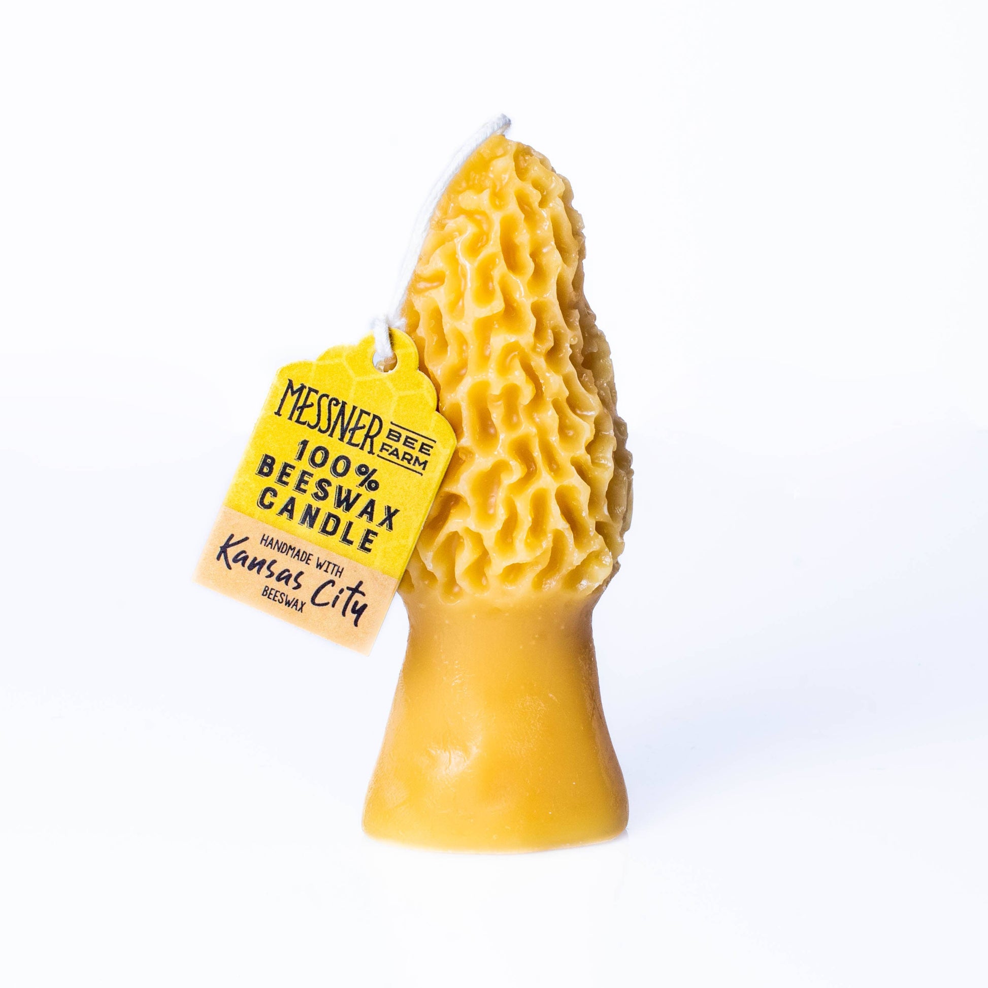 Morel Mushroom Candle - 100% Beeswax - Handmade - Messner Bee Farm