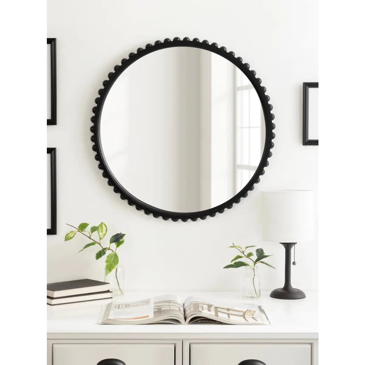 Beadbrook Beaded Round Wall Mirror - kateandlaurel