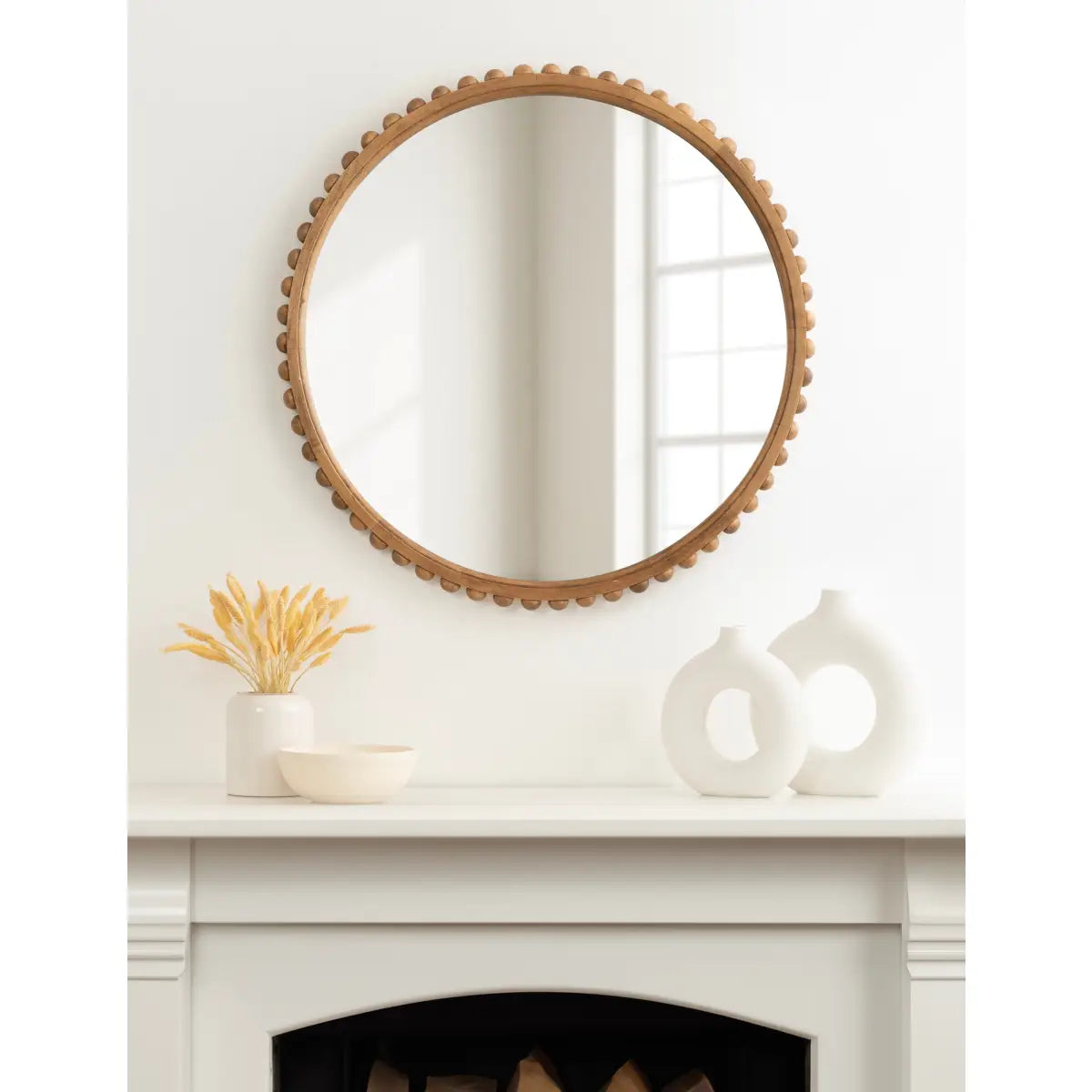 Beadbrook Beaded Round Wall Mirror - kateandlaurel