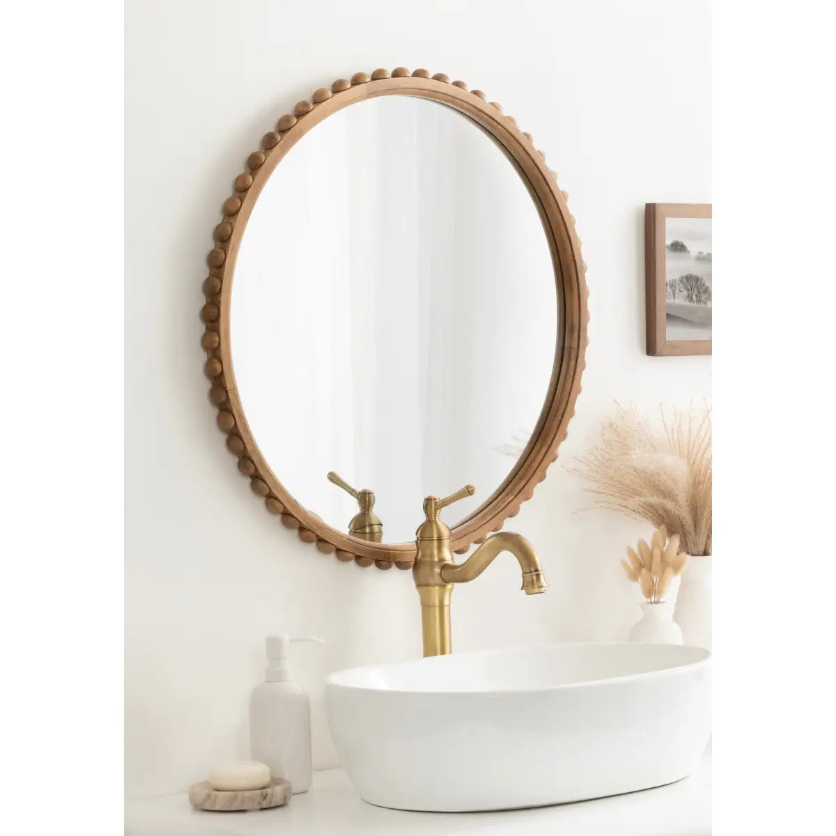 Beadbrook Beaded Round Wall Mirror - kateandlaurel