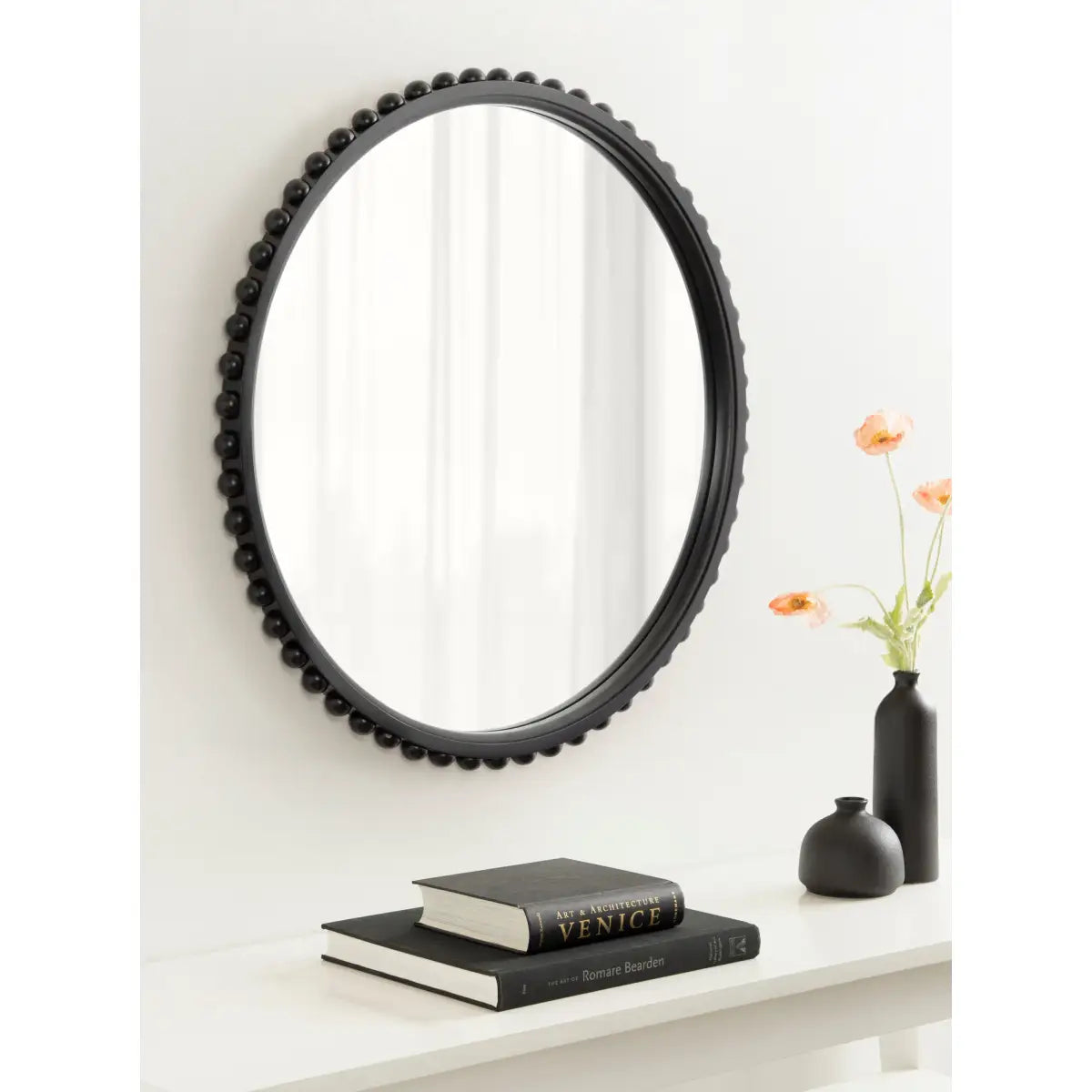 Beadbrook Beaded Round Wall Mirror - kateandlaurel