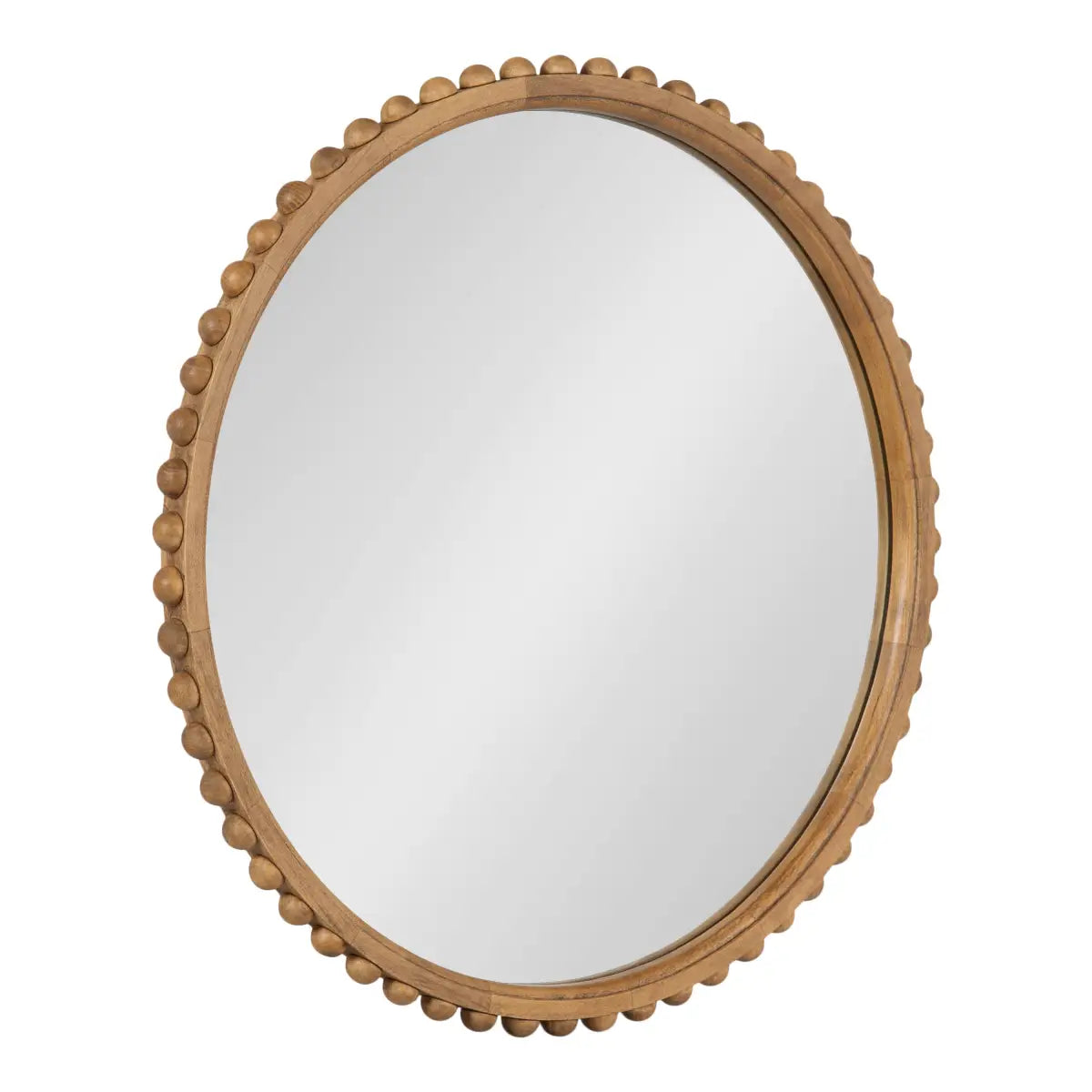 Beadbrook Beaded Round Wall Mirror - Rustic Brown - kateandlaurel
