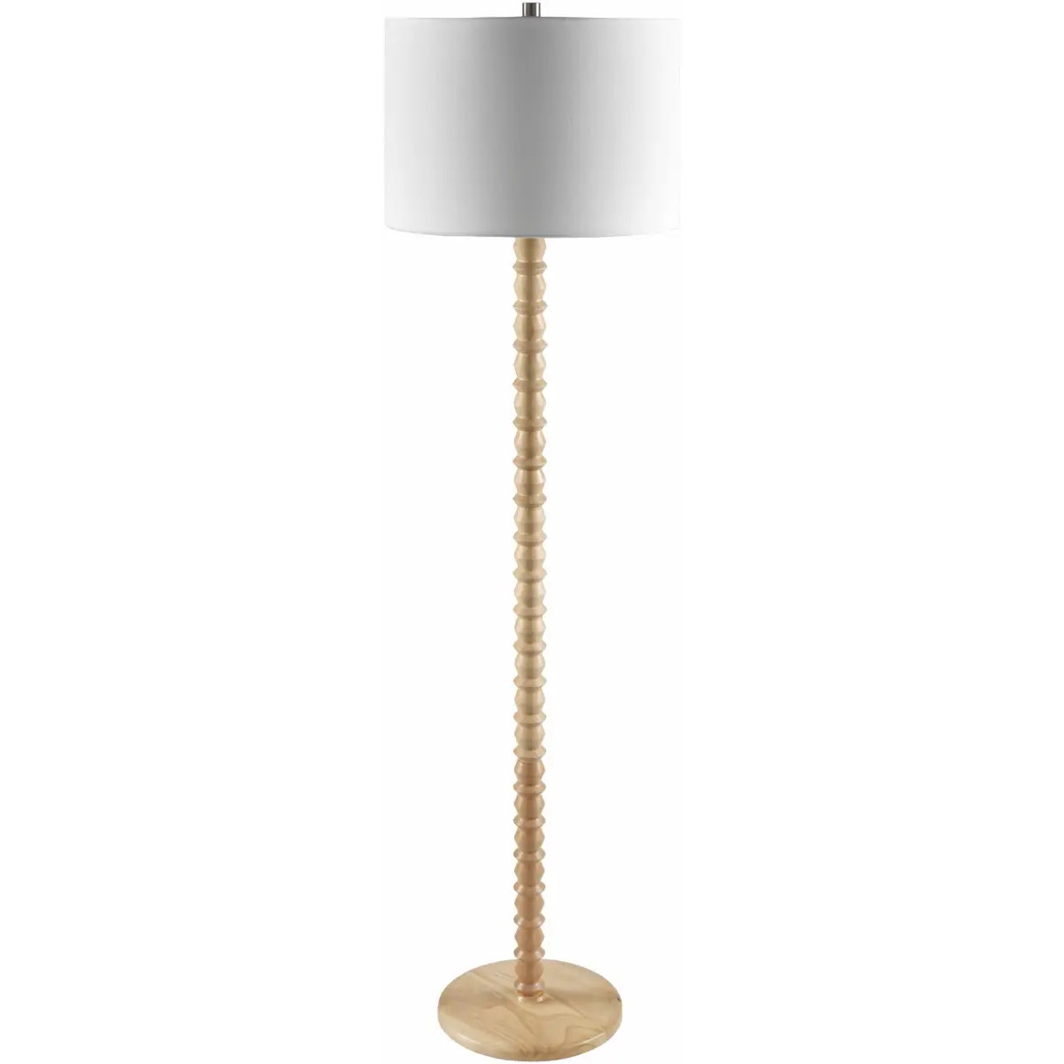 Beaded Wood Floor Lamp with Drum Shade - 61’’H x 16’’W x 16’’D Clip Point - Boutique Rugs