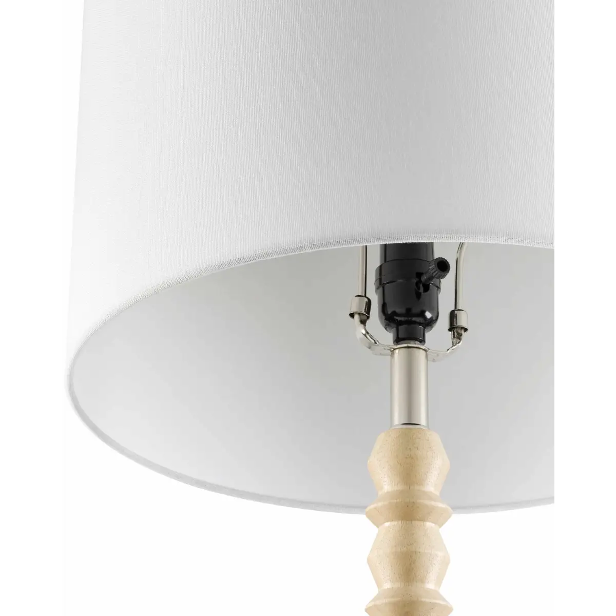 Beaded Wood Floor Lamp with Drum Shade - 61’’H x 16’’W x 16’’D Clip Point - Boutique Rugs