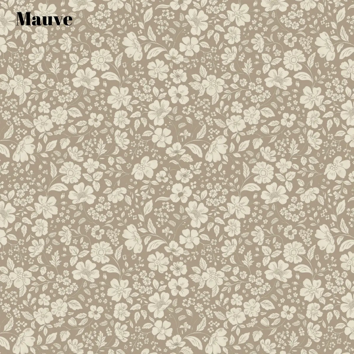 Beatrice Wallpaper - Bold Detailed Flowers - by Daphne and Sage - Sample 1 foot by 1 foot / Brown - Loomwell Home Goods