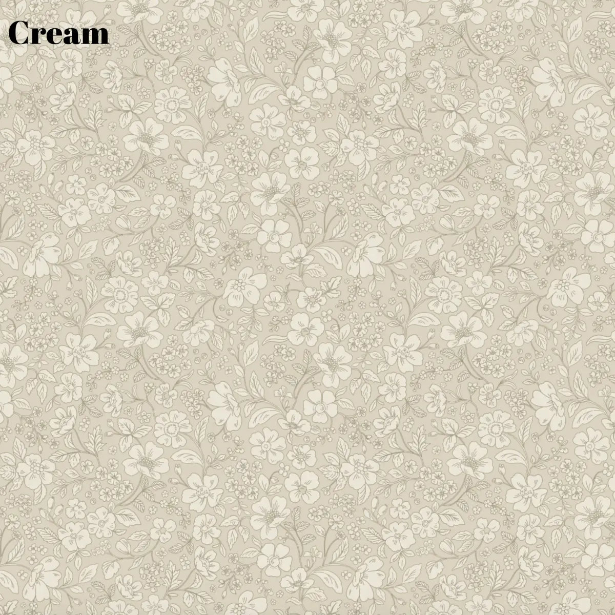Beatrice Wallpaper - Bold Detailed Flowers - by Daphne and Sage - Sample 1 foot by 1 foot / Cream - Loomwell Home Goods