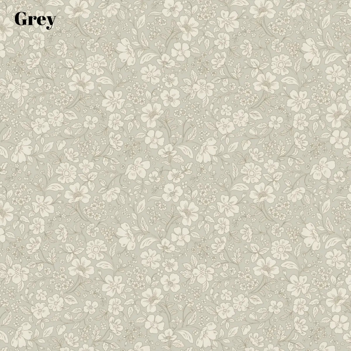 Beatrice Wallpaper - Bold Detailed Flowers - by Daphne and Sage - Sample 1 foot by 1 foot / Grey - Loomwell Home Goods
