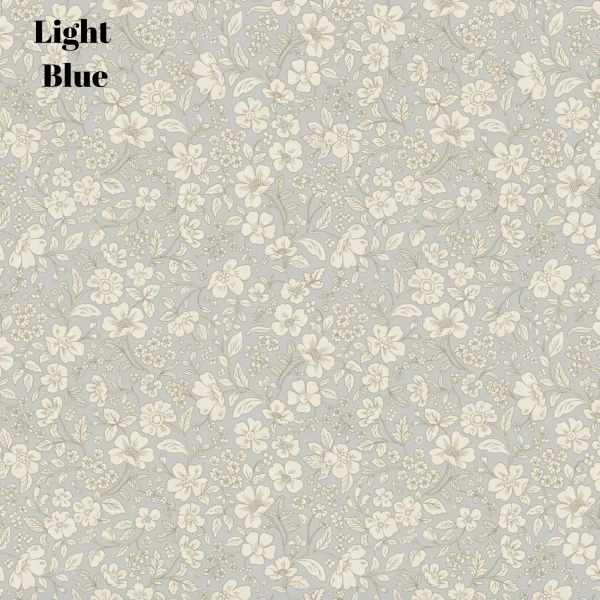 Beatrice Wallpaper - Bold Detailed Flowers - by Daphne and Sage - Sample 1 foot by 1 foot / Light Blue - Loomwell Home