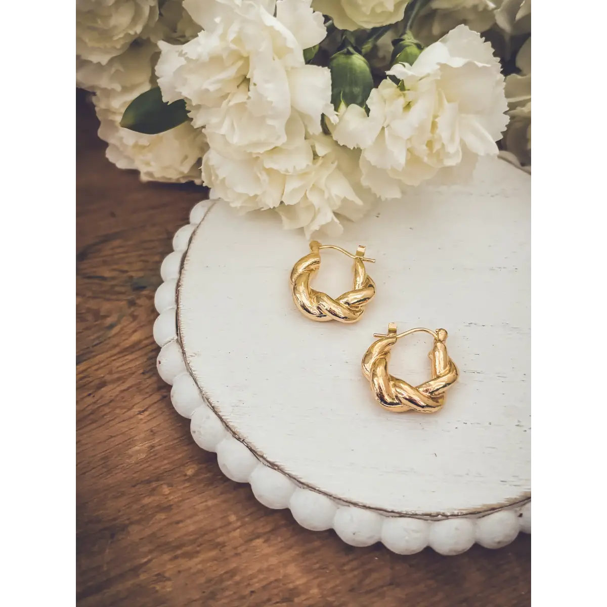 Chunky Gold Twist Earrings - Rooted Home Goods
