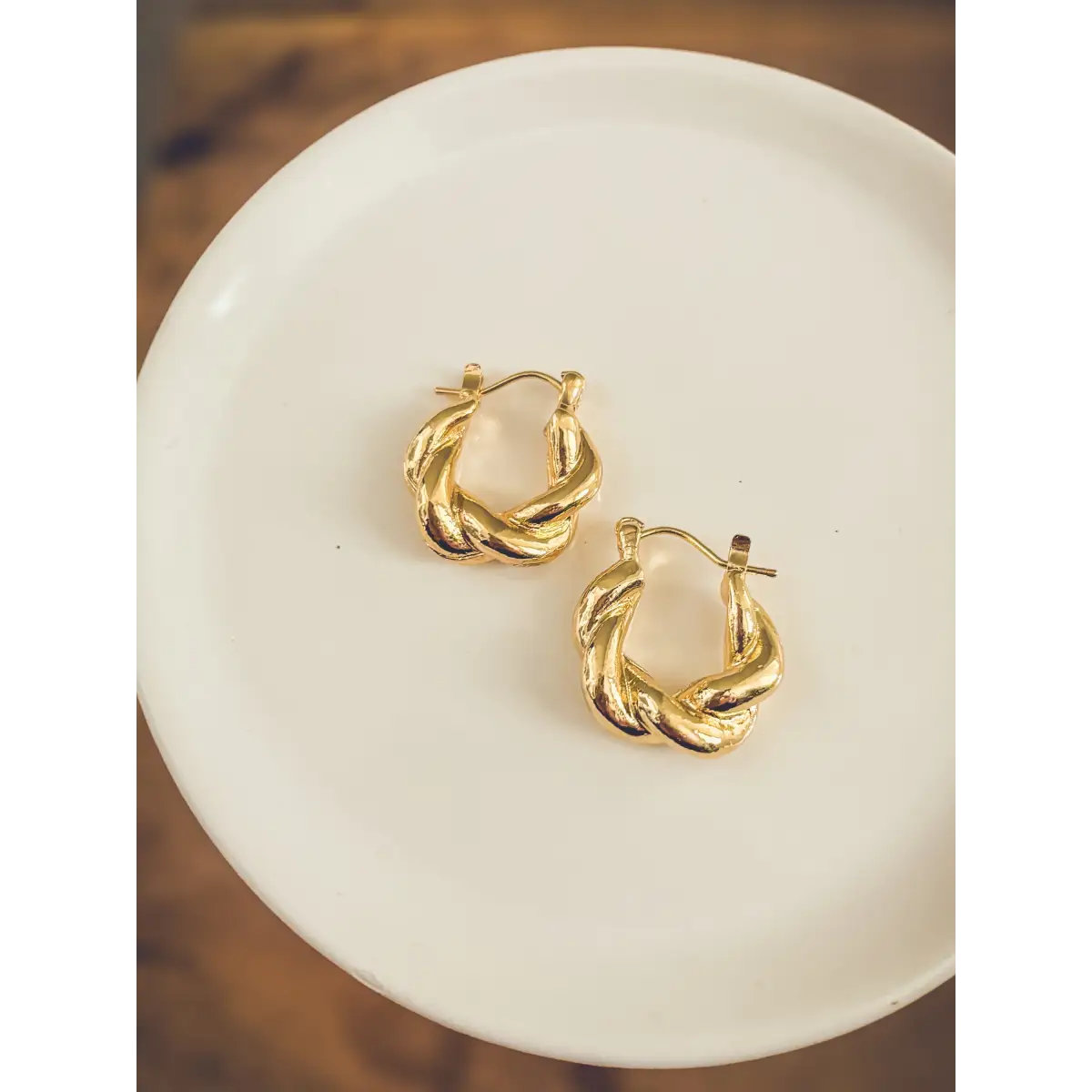Chunky Gold Twist Earrings - Rooted Home Goods