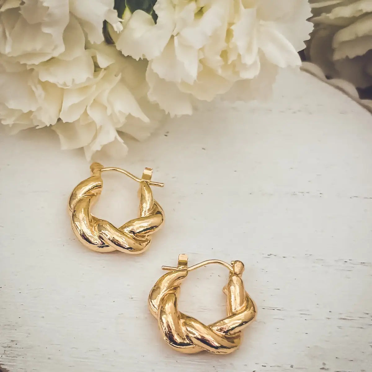 Chunky Gold Twist Earrings - Rooted Home Goods