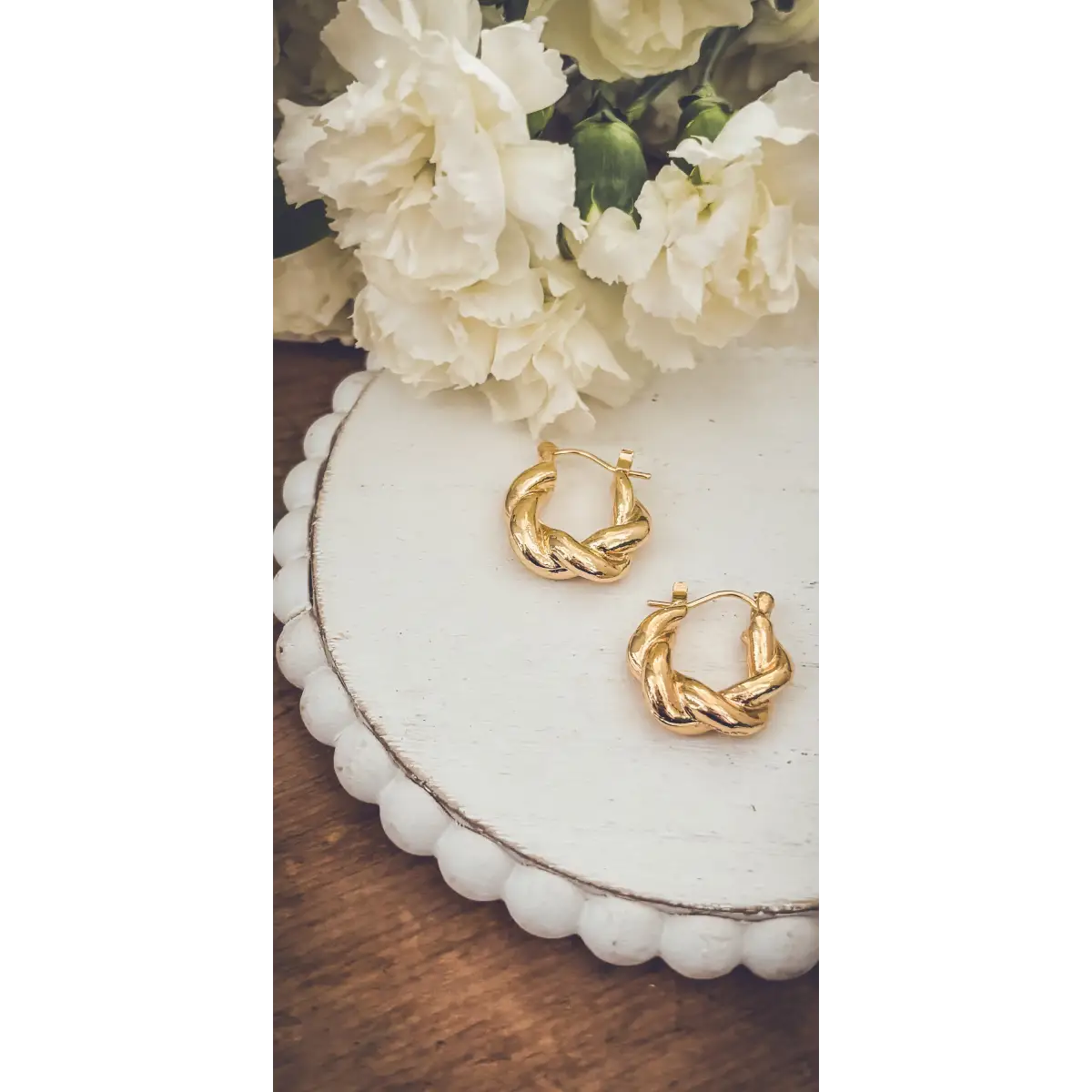 Chunky Gold Twist Earrings - Rooted Home Goods