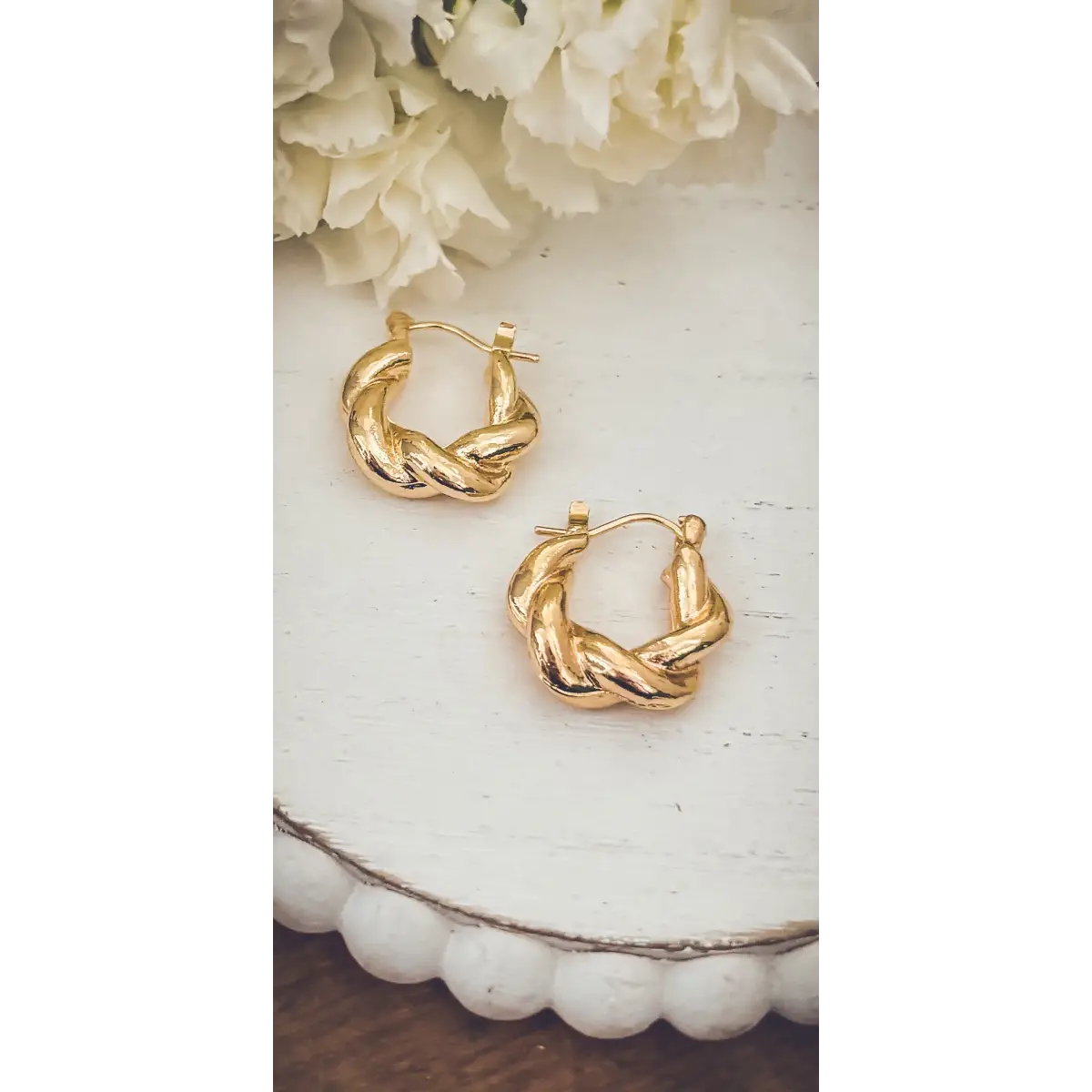 Chunky Gold Twist Earrings - Rooted Home Goods