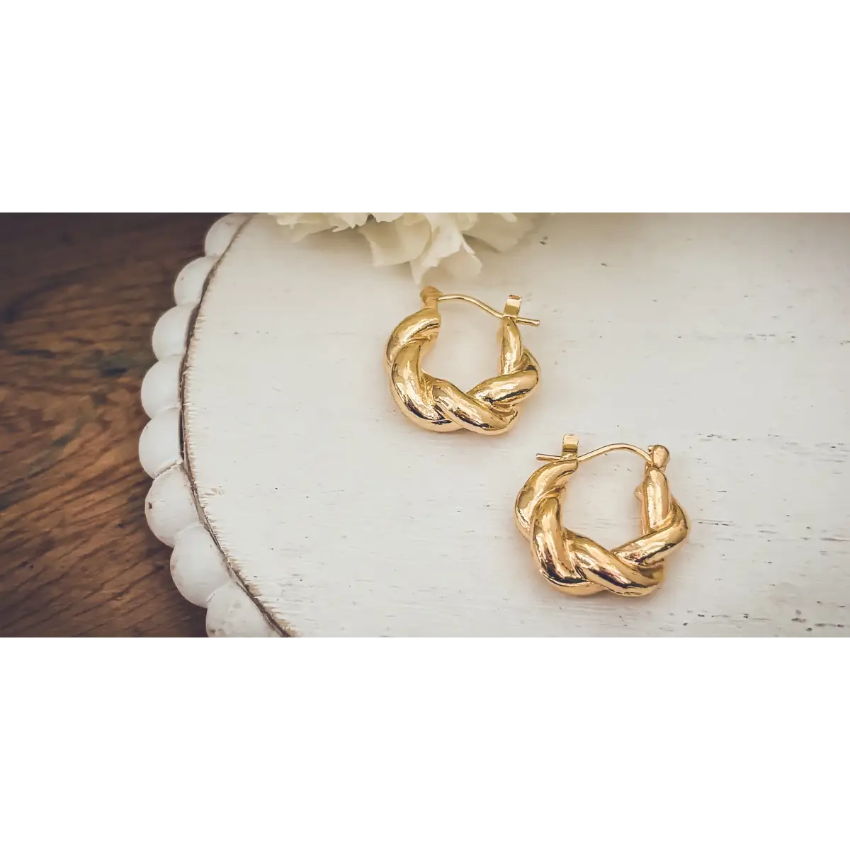 Chunky Gold Twist Earrings - Rooted Home Goods
