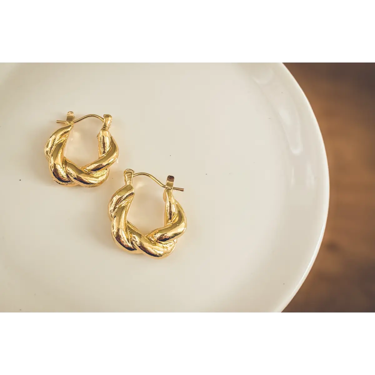 Chunky Gold Twist Earrings - Rooted Home Goods