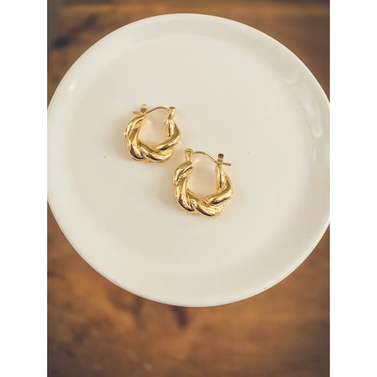 Chunky Gold Twist Earrings - Rooted Home Goods