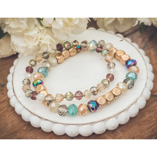 Colorful Stacking Bead Bracelet Set - Rooted Home Goods