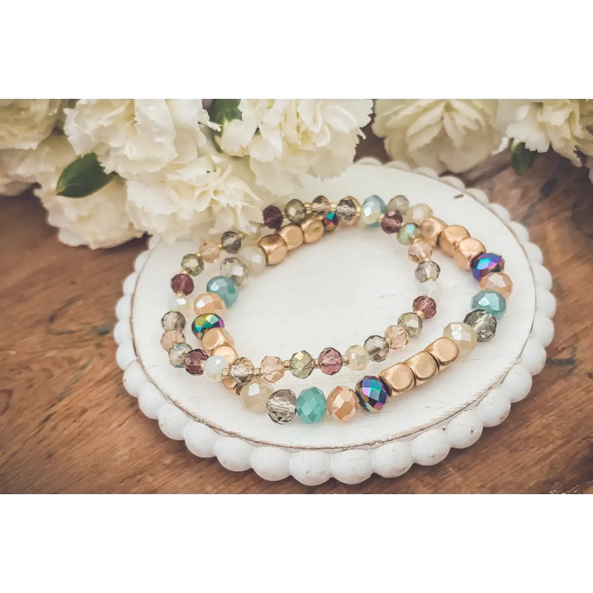 Colorful Stacking Bead Bracelet Set - Rooted Home Goods