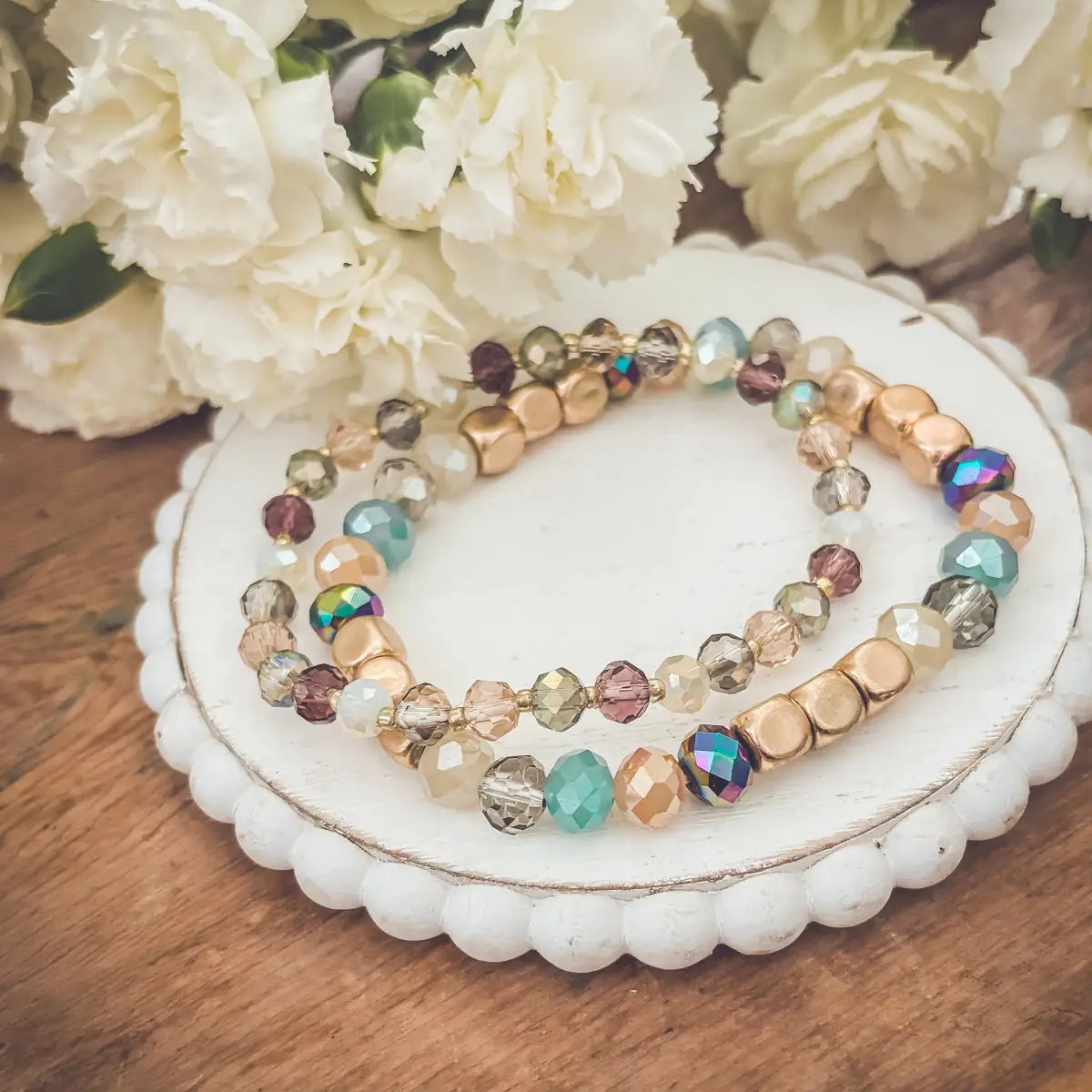 Colorful Stacking Bead Bracelet Set - Rooted Home Goods