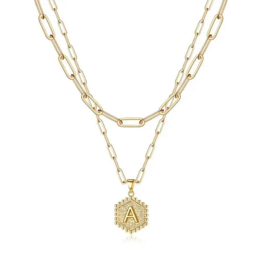 Beautiful Gold Layered Initial Necklace - A - Rooted Home Goods