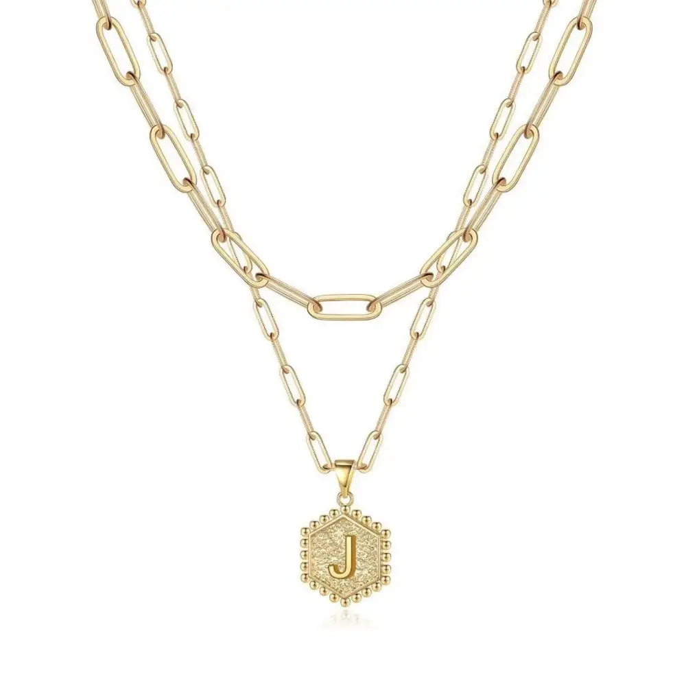 Beautiful Gold Layered Initial Necklace - Rooted Home Goods