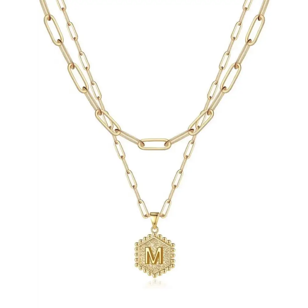 Beautiful Gold Layered Initial Necklace - M - Rooted Home Goods
