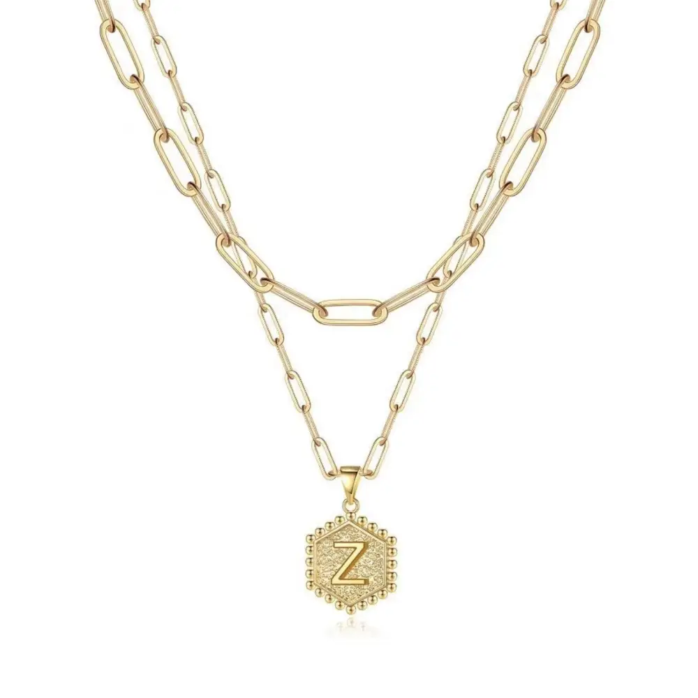 Beautiful Gold Layered Initial Necklace - Z - Rooted Home Goods