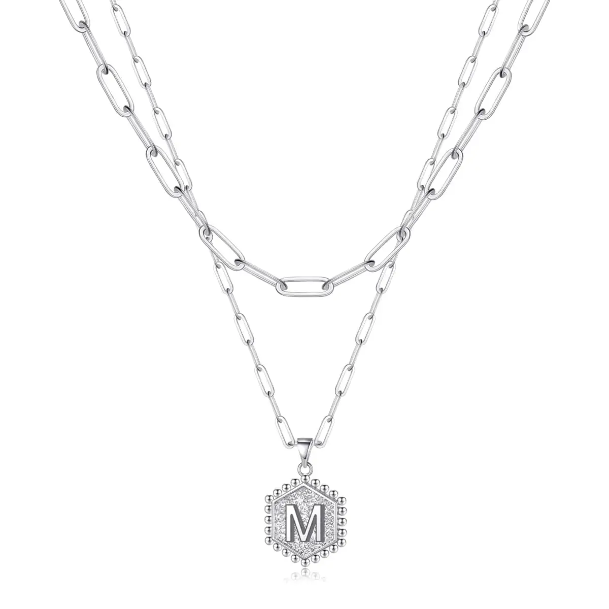 Beautiful Silver Layered Initial Necklaces (A-Z) - Rooted Home Goods