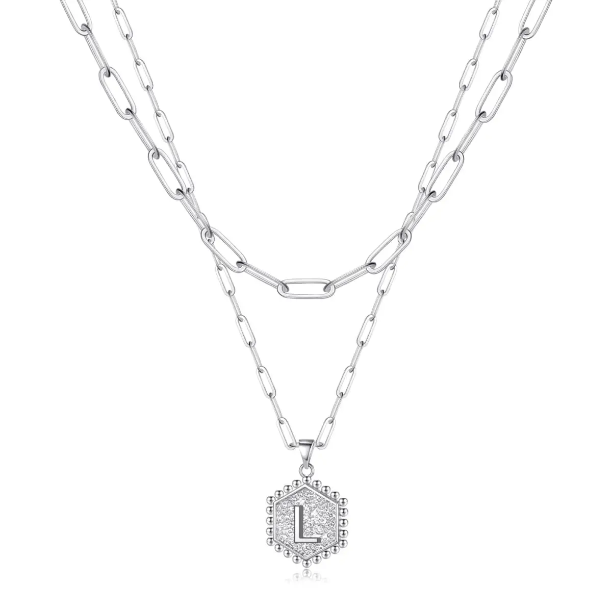 Beautiful Silver Layered Initial Necklaces (A-Z) - L - Rooted Home Goods