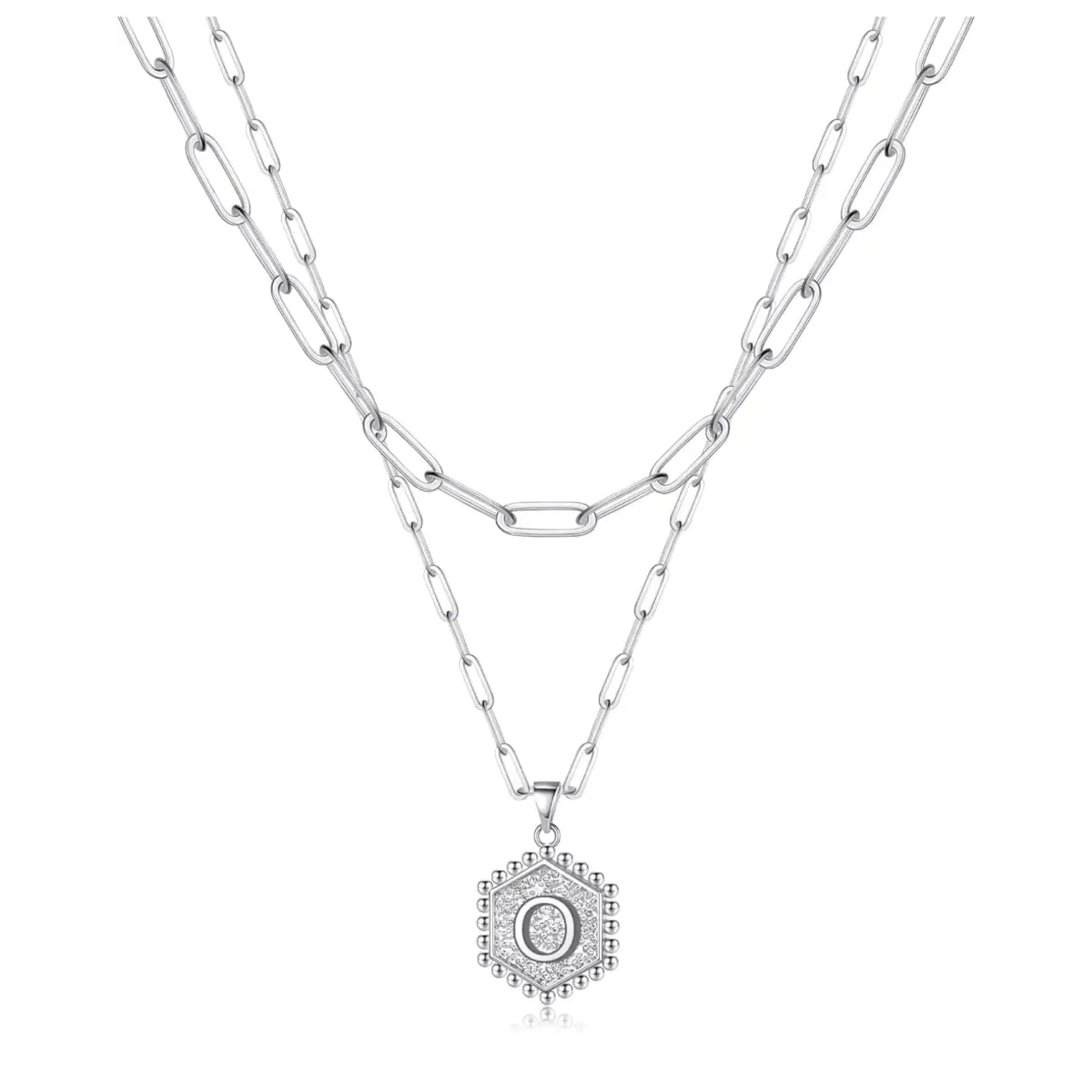 Beautiful Silver Layered Initial Necklaces (A-Z) - O - Rooted Home Goods