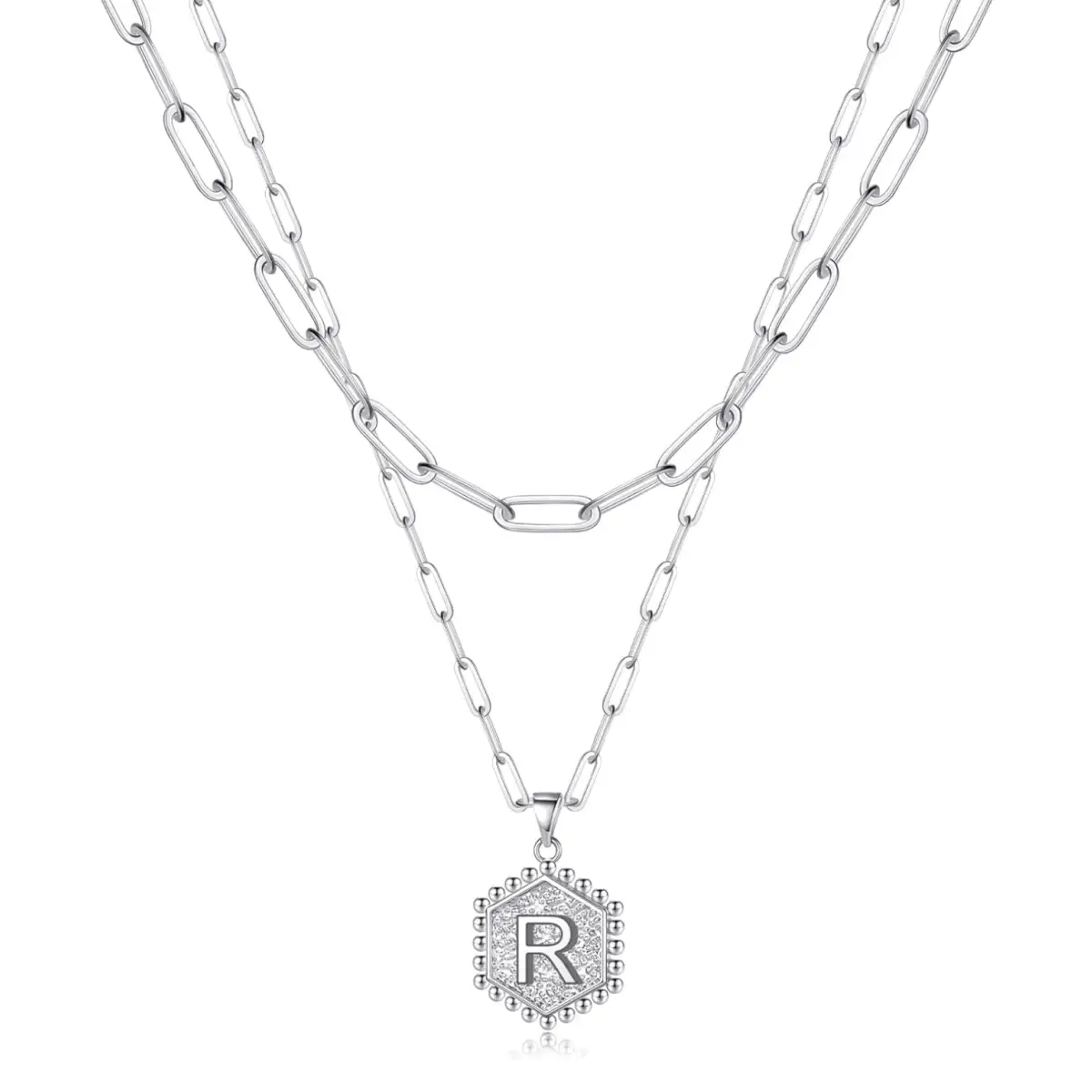 Beautiful Silver Layered Initial Necklaces (A-Z) - R - Rooted Home Goods