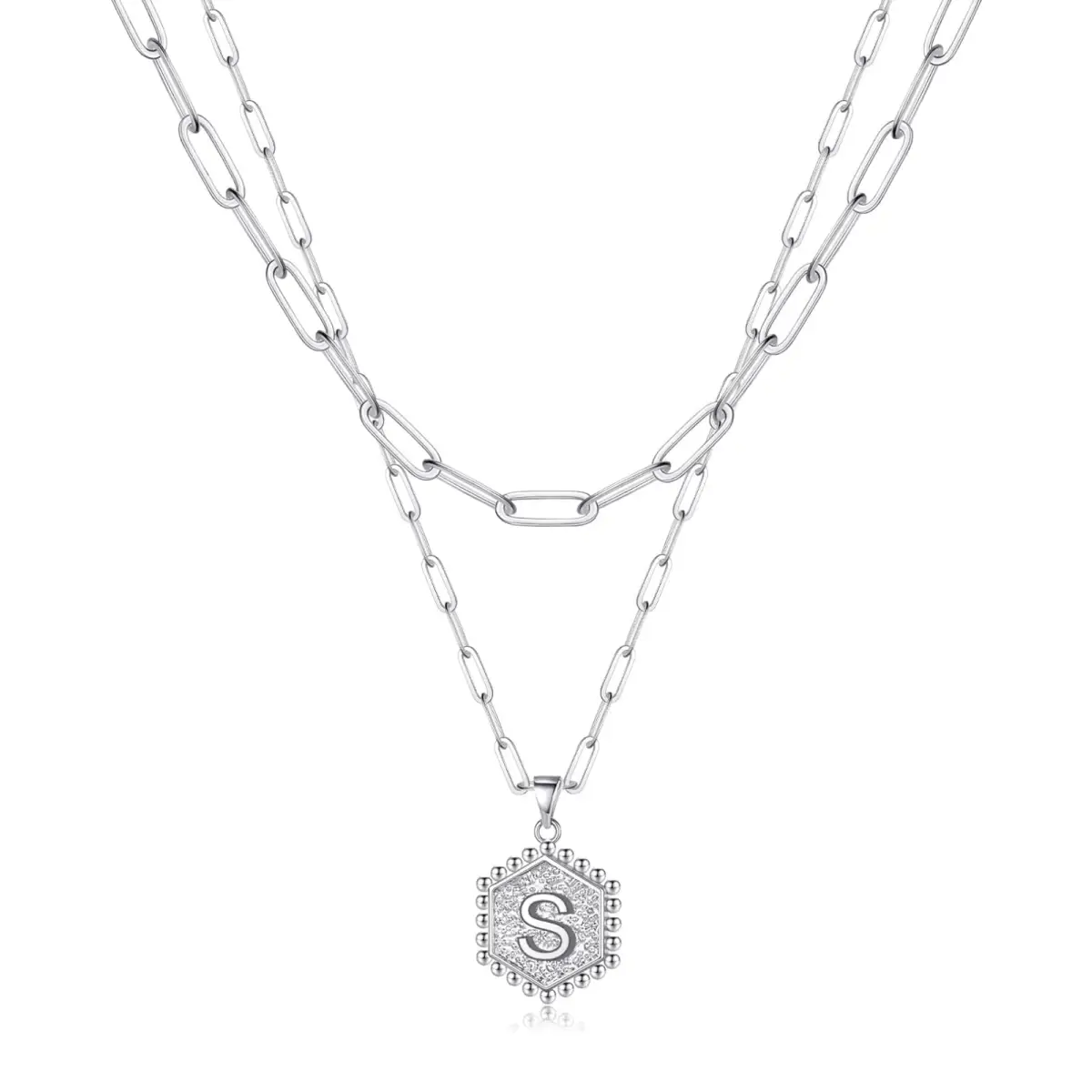 Beautiful Silver Layered Initial Necklaces (A-Z) - S - Rooted Home Goods