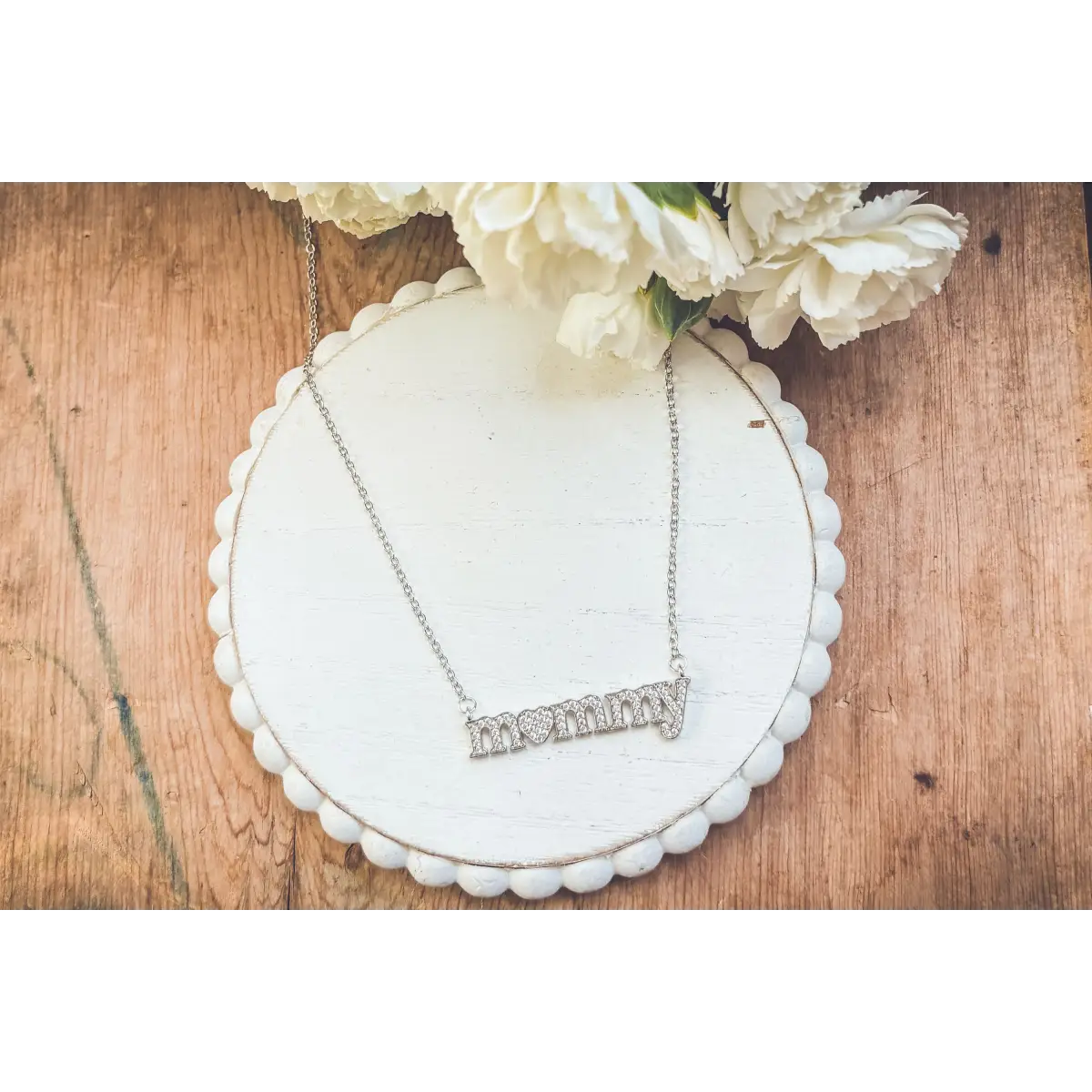 Beautiful Silver Mommy Necklace - Rooted Home Goods