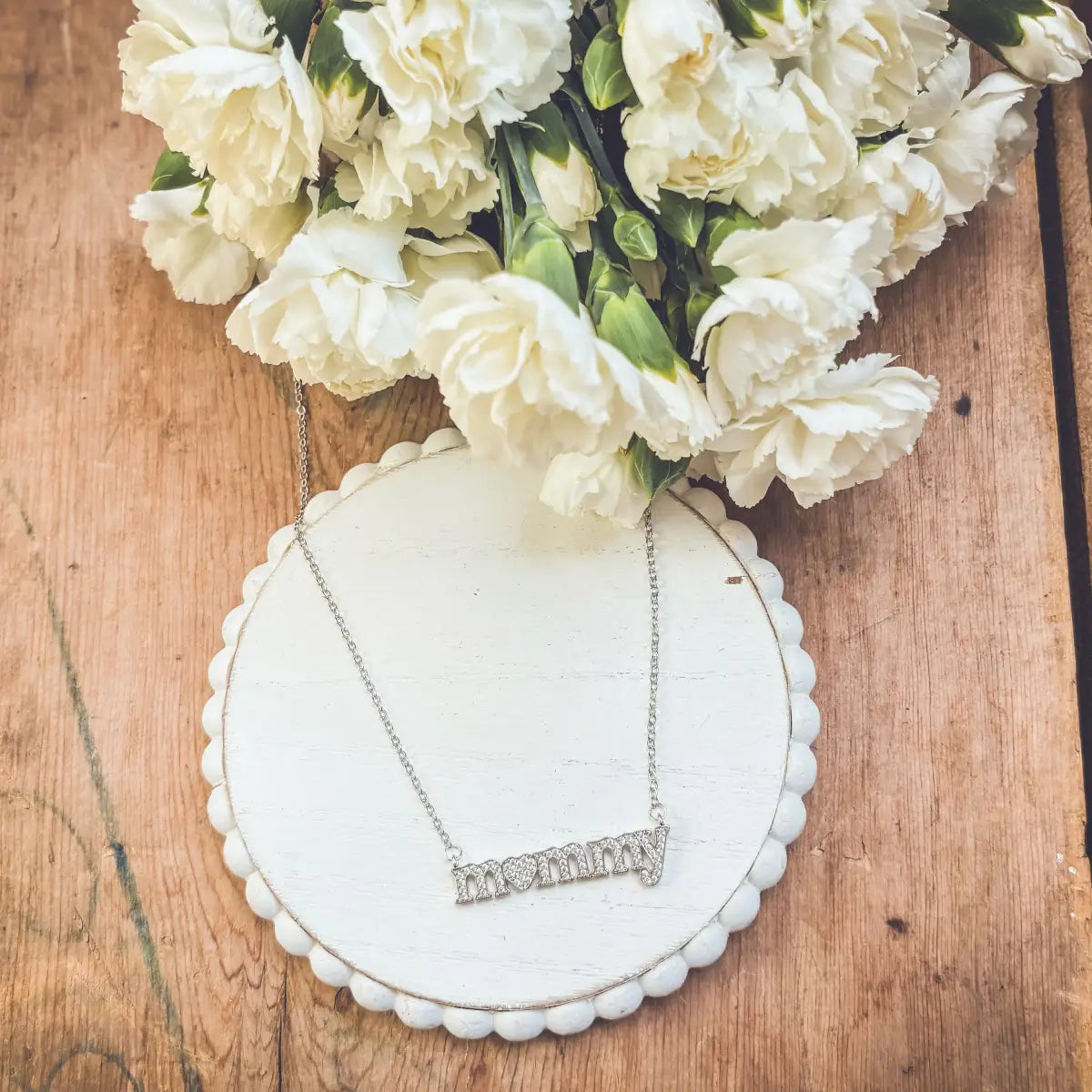 Beautiful Silver Mommy Necklace - Rooted Home Goods