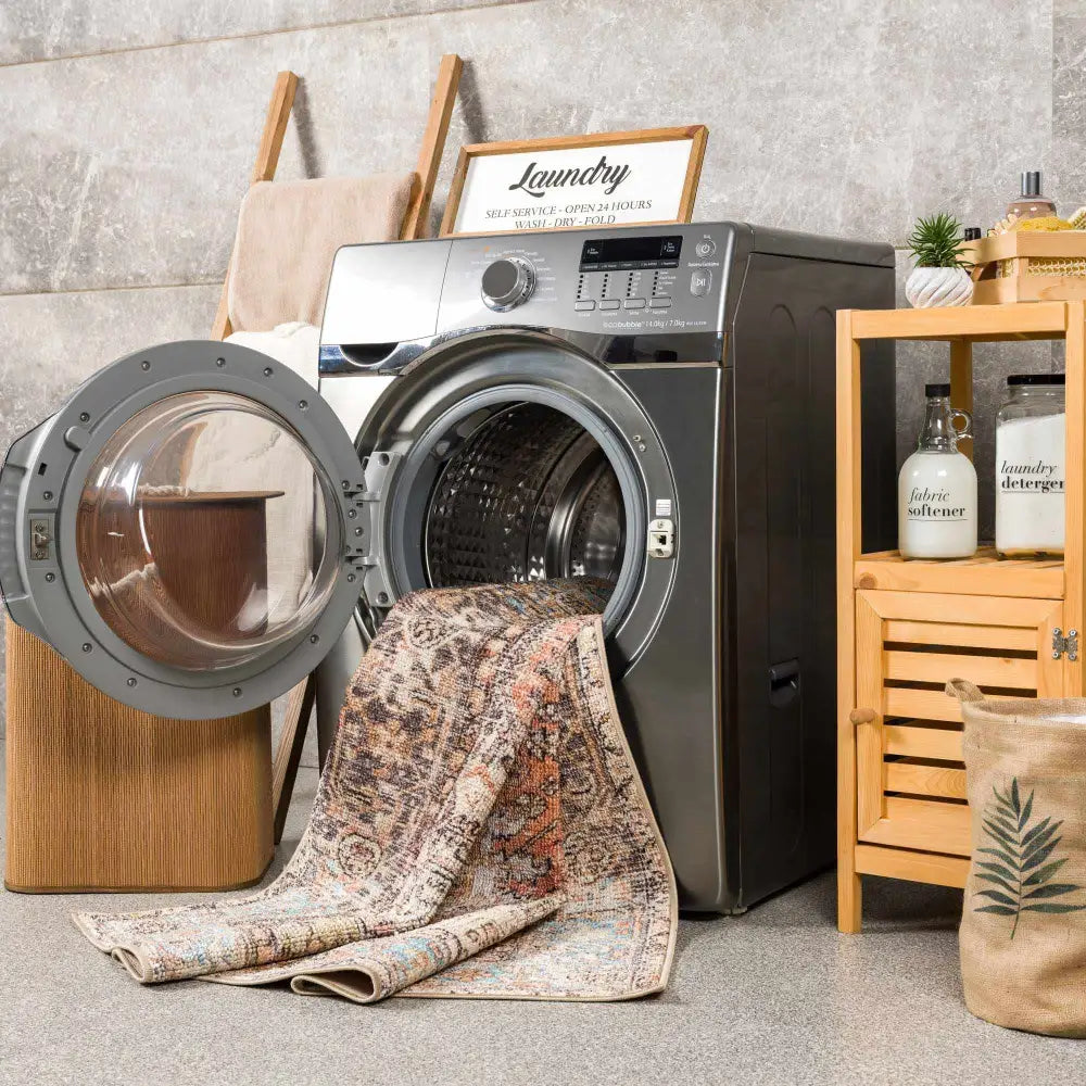 Beck Peach Washable Area Rug - Boutique Rugs