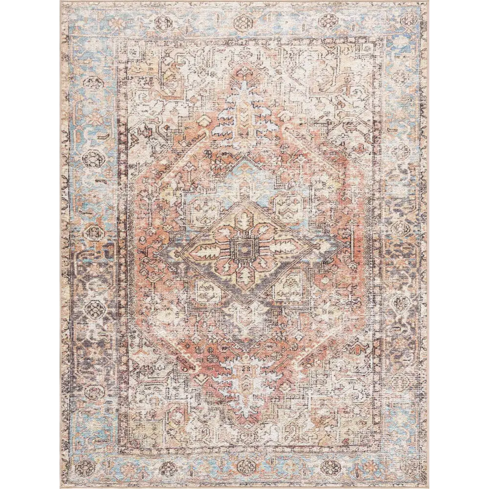 Beck Peach Washable Area Rug - Boutique Rugs