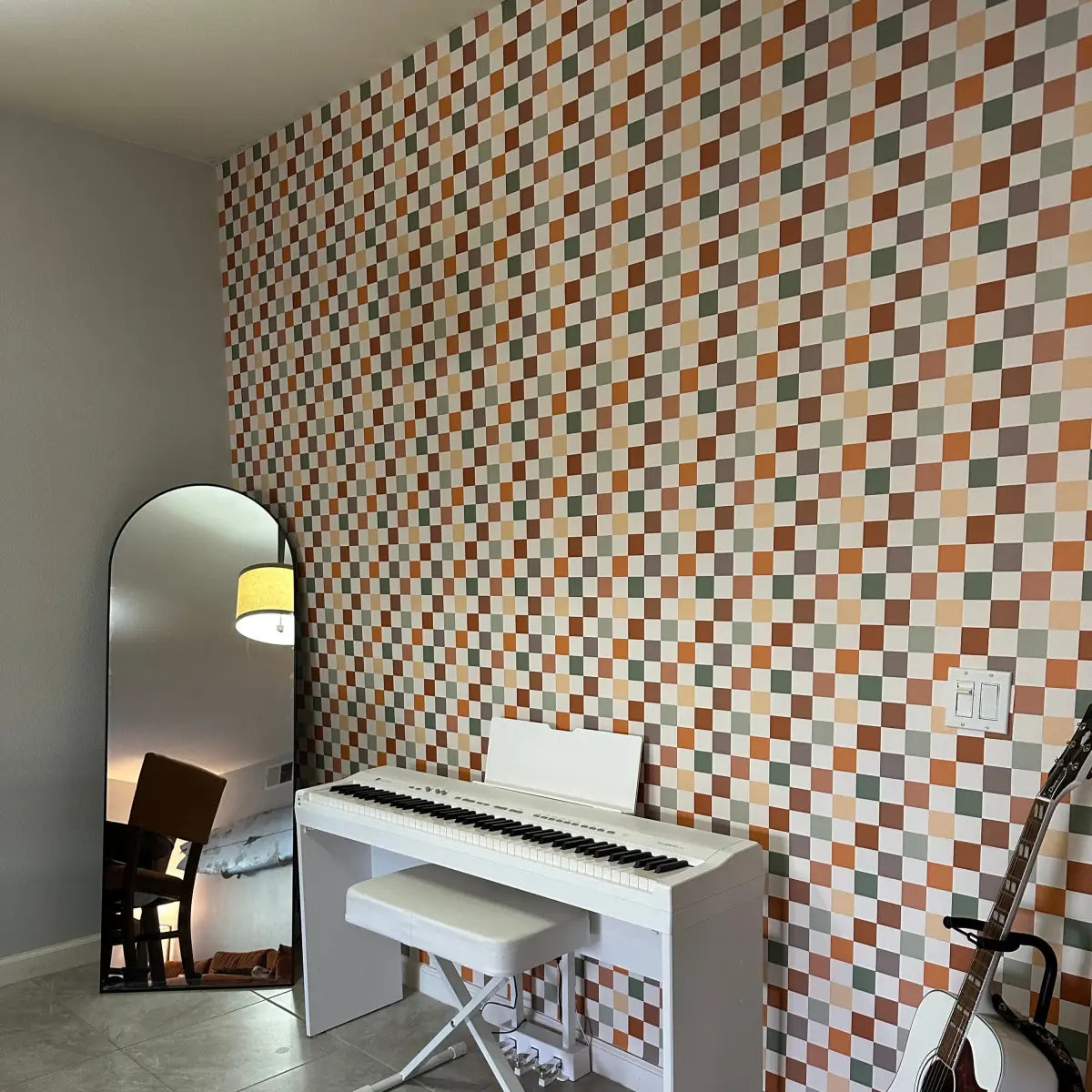 Beck Wallpaper - Multicolor Checkerboard - Loomwell Home Goods