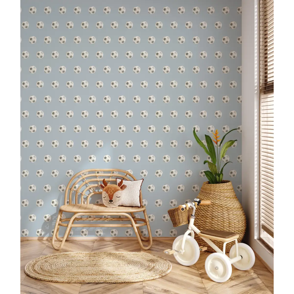 Beckham Wallpaper - Soccer Balls - by Hailey Kiefer - Loomwell Home Goods