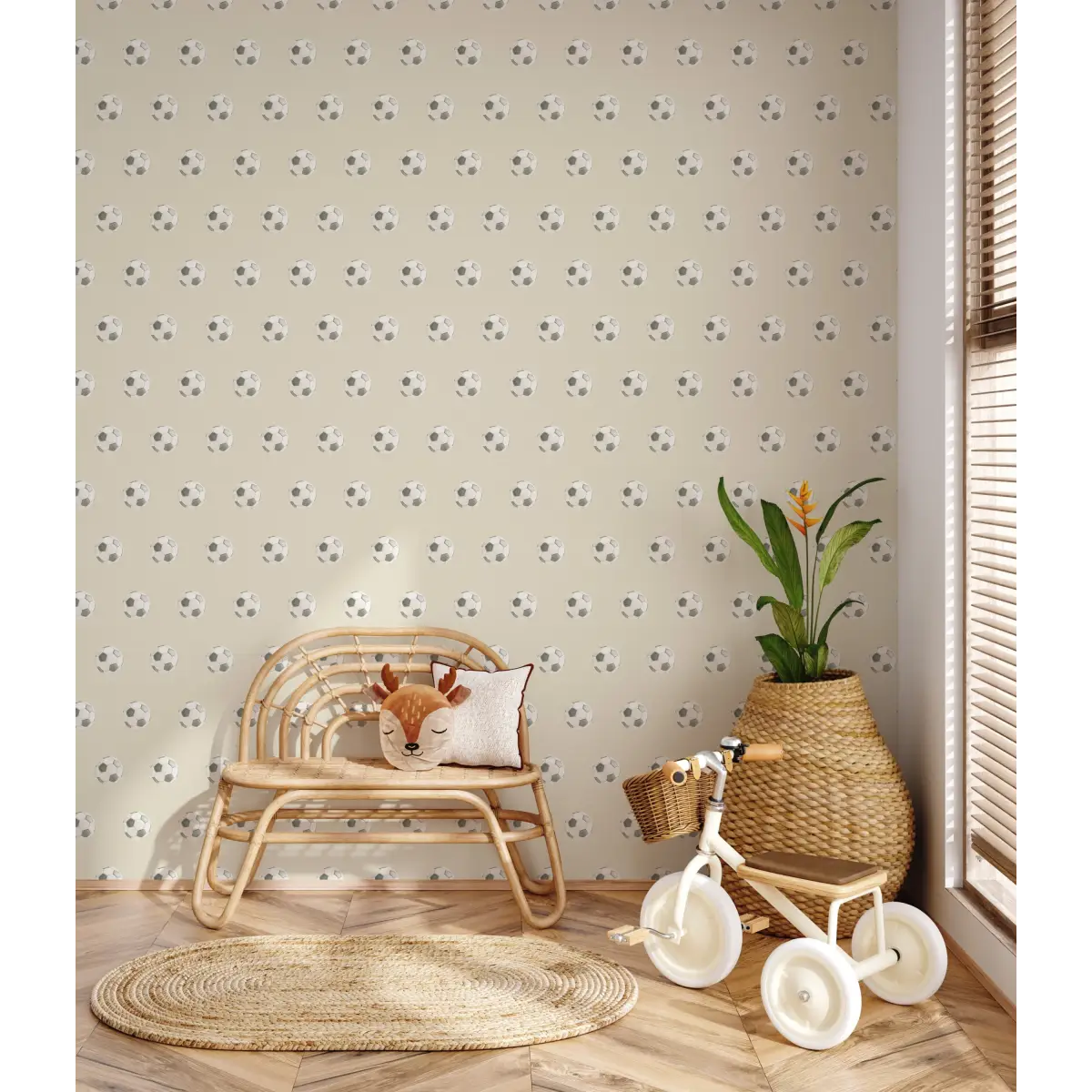 Beckham Wallpaper - Soccer Balls - by Hailey Kiefer - Loomwell Home Goods